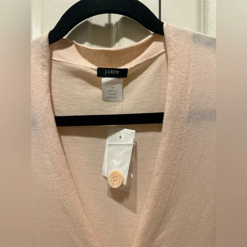 NWT J.Crew Cardigan Lightweight Peach Color Soft Cotton Resort Vacation , Small - Picture 4 of 4